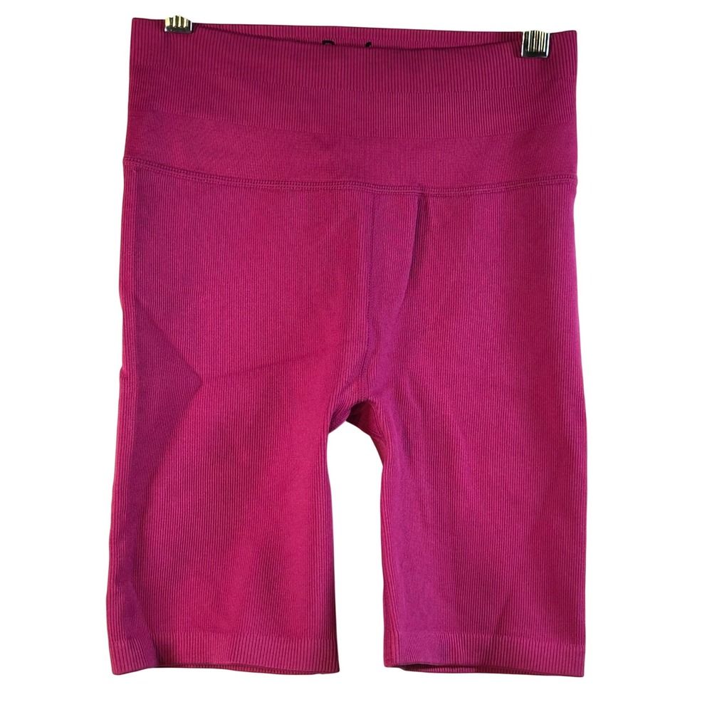 Calvin Klein Performance Ribbed High Waisted Bike Shorts Hot Pink XS‎